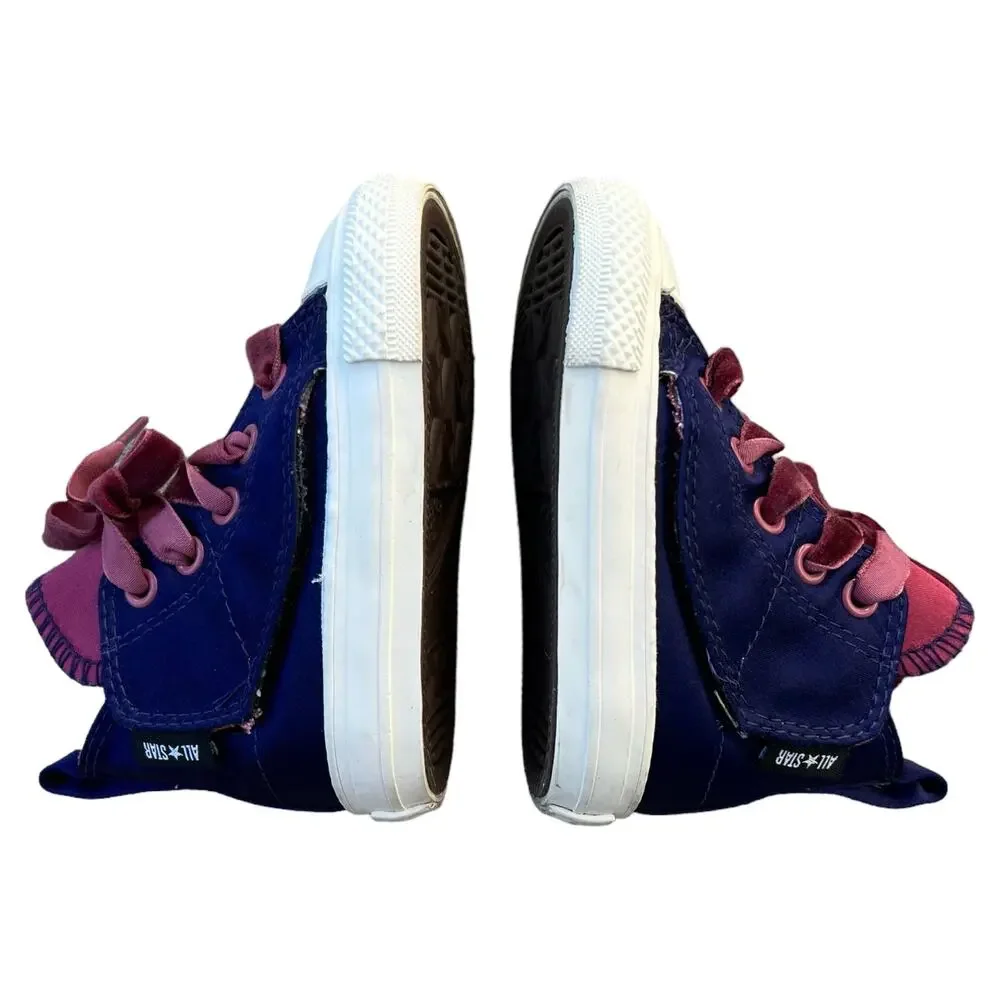 Converse Chuck Taylor All Star Satin Velvet Laces Shoes Baby Sz 4